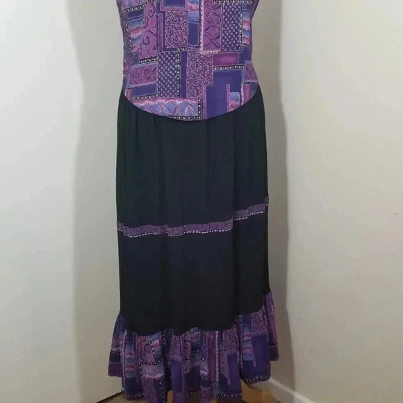 {Red Rock Reflections} SET: Vintage 90s Patchwork Ruffled Skirt & Vest - Picture 10 of 15